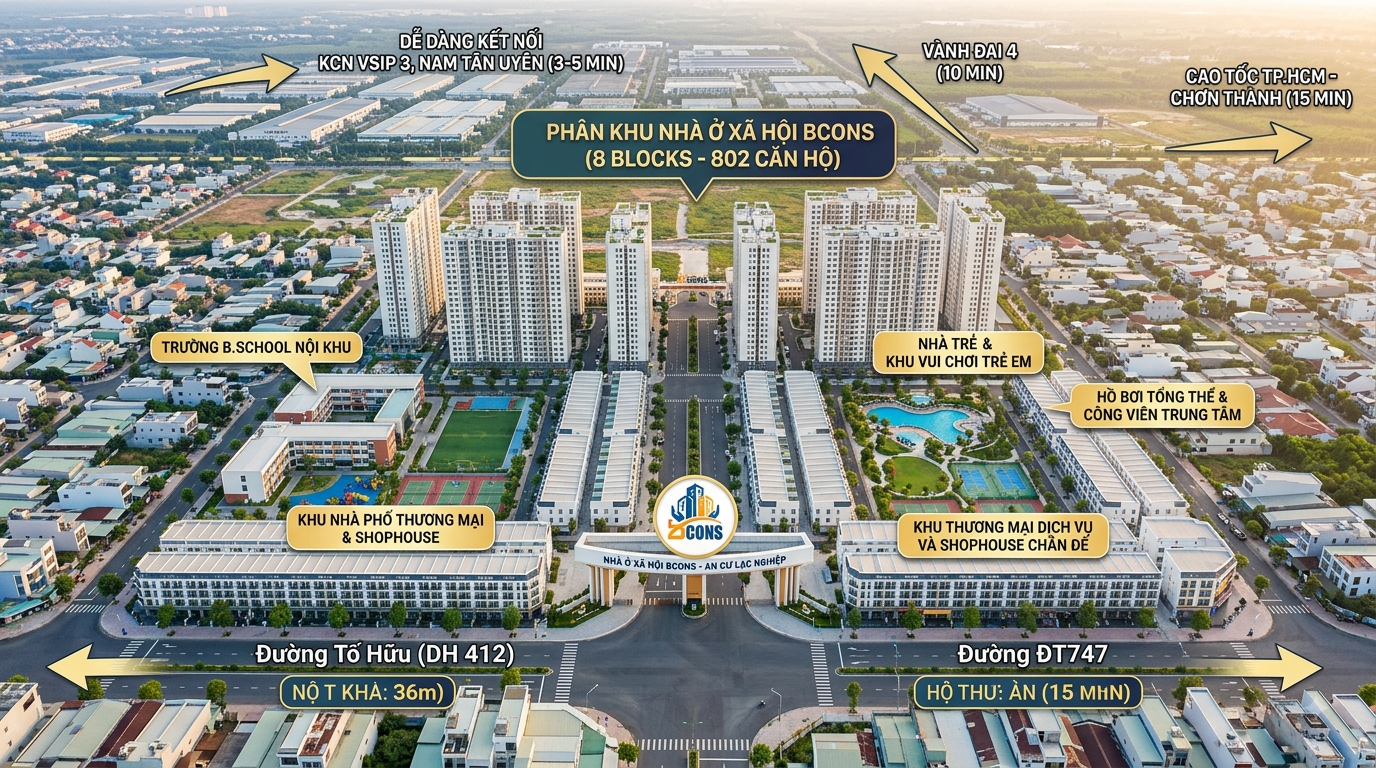 Nhà Ở Xã Hội Bcons Tân Uyên
